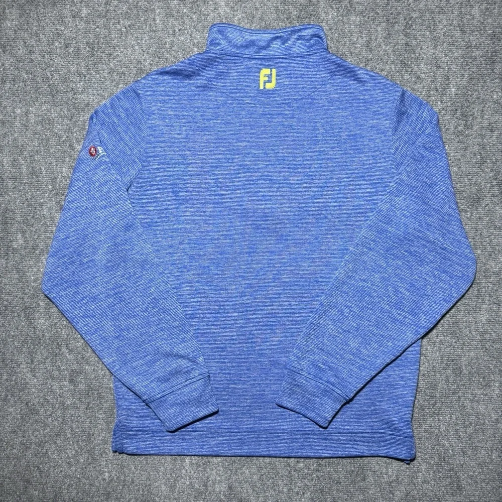 Foot Joy Pullover Quarter Zip Golf Performance Men Medium Sweater Heather Blue